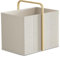 Vireon Faltbarer Wäschekorb mit Henkel 65L aus Bambus-Stoff (Beige) – Klappbarer Aufbewahrungskorb für Schlafzimmer & Badezimmer, Wäschewanne Laundry Storage Baskets