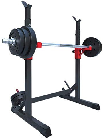 OWOHYG Adjustable Squat Rack for Home Gym - Multifunctional Barbell, Fitness Bench, Squat Stand, Bench Press Rack, Home Bodybuilding Heavy Workbench, Sturdy