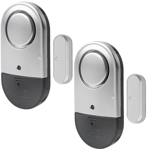 Allarme per finestra senza fili, protezione antieffrazione, set da 2 allarmi per porte da 125 dB, sistema di allarme wireless con sensori per porte e allarme 2 in 1, allarme per porta con sirena, casa