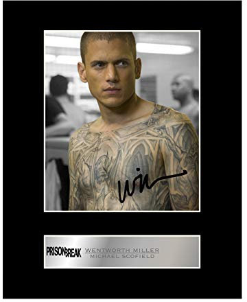 Signiertes Foto von Wentworth Miller als Michael Scofield aus Prison Break, im Passepartout