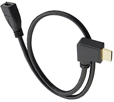 LiKuCo 20 50CM 90 Degree Right Angled HDMI Male to Female Extension Cable Adapter Connector (Right Angled)