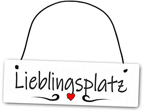 Homeyourself Hochwertiges Schild 25 x 8 cm Lieblingsplatz weiß Dekoschild Wandschild schönster Ort