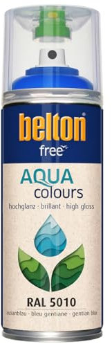 belton free Wasserlack RAL 5010 enzianblau, hochglänzend, 400 ml - Geruchsneutral