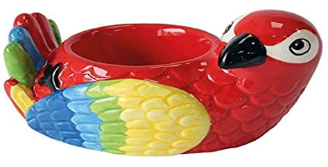 Crockery Critters Egg Cup from Deluxebase – Parrot Ceramic Egg Holder, Cute Animal Shaped Boiled Egg Cups for Kids and Adults. Fun Novelty Gifts, Kitchen Decor and Tableware.