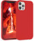 EAZY CASE Premium Silikon Handyhülle kompatibel mit iPhone 12/12 Pro, Slimcover mit Kameraschutz und Innenfutter, Silikonhülle, Schutzhülle, Bumper, Handy Case, Hülle, Softcase, Rot