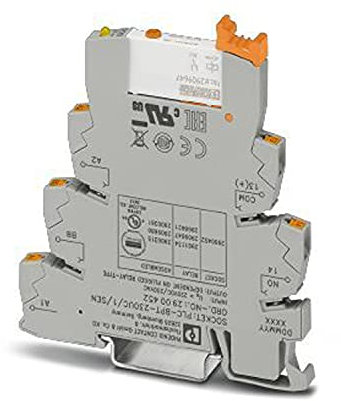 PHOENIX CONTACT PLC-RPT-230UC/1AU/MS/SEN PLC-Schnittstelle für Eingabefunktionen, bestehend aus Grundklemme PLC-BPT./SEN mit Push-in-Anschluss, 230 AC/ DC Eingangsnennspannung, 10 Stück