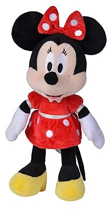 Simba 6315870226 - Disney Minnie Mouse, 25cm Plüschtier im roten Kleid, Kuscheltier, Micky Maus, ab den ersten Lebensmonaten