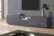 Dmora - Meuble TV Paul, Buffet bas de salon, Base pour meuble TV, 100% Made in Italy, 220x43h46 cm, Ardoise, avec lumière LED