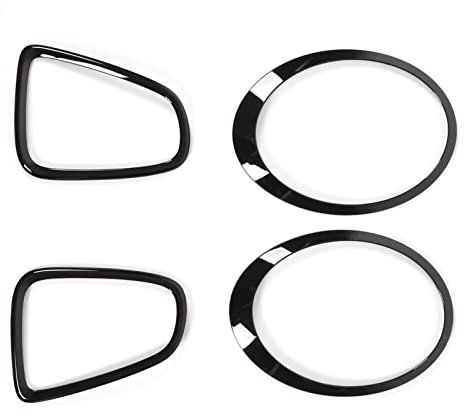 Griglia del Faro Surround Trim Kit per Mini 2Gen R56 R57 R58 R59 S JCW 2007‑2015 Cornice del fanale Posteriore Surround Copertura Anteriore Posteriore del Faro Guard Trim