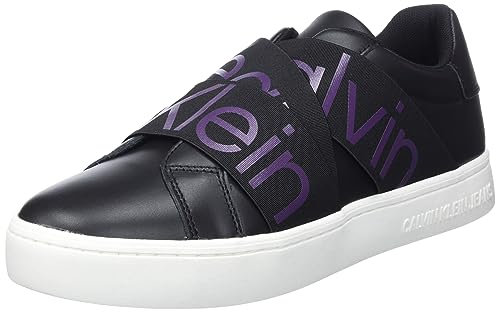 Calvin Klein Jeans Damen Cupsole Sneaker Classic Schuhe, Schwarz (Black/Amethyst), 38