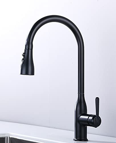 Grifo de cocina homestay home extraíble lavaplatos retráctil fregadero grifo de cocina, C2 negro