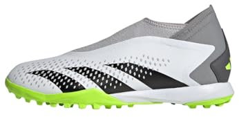 adidas Unisex Predator Accuracy.3 Laceless Turf Boots Fußballschuhe, Cloud White/Core Black/Lucid Lemon, 43 1/3 EU