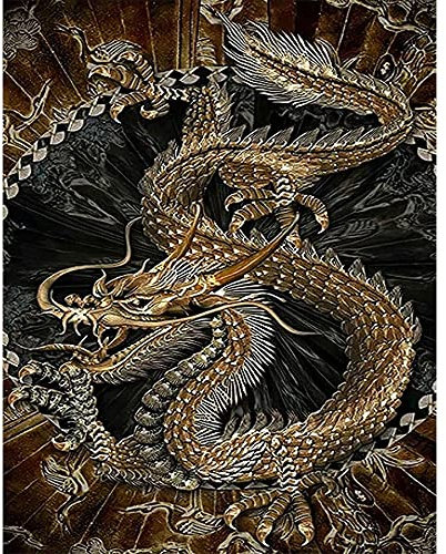 DCIDBEI Diamond Painting Eckige Steine Drache 40x50 cm Diamant Malerei Drachen Diamond Painting Drachen Diamant Malerei Malen nach Zahlen Drachen Stickerei Kreuzstich Set Diamant Painting Bilder