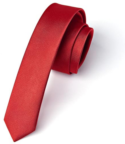 Enlision Krawatte Rot Schmal Seide Krawatten für Herren Einfarbig Schlips Herren Hochzeit Party Krawatte 4cm Formelle Elegante Business