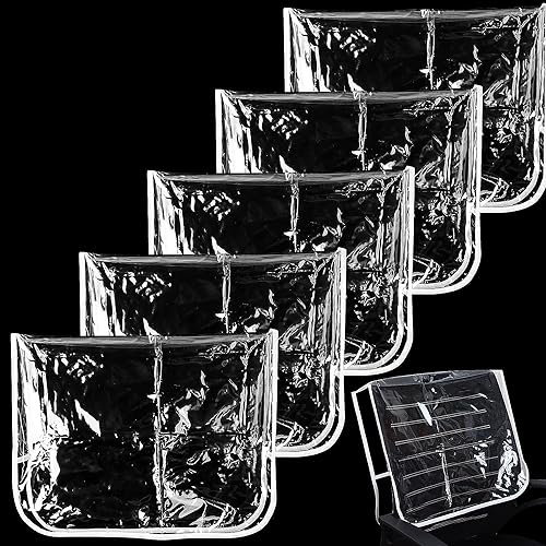 Lot de 5 Housses de Dossier de Chaise Rondes en Plastique Transparent pour Salon/Spa - Protection Contre les Dommages - Compatibles Avec la Plupart des Chaises de Coiffure