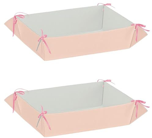 Ingrosso e Risparmio 2 PZ Vassoio Rettangolare in Cartone Rosa Grande Porta Bomboniere Matrimonio Anniversario Compleanno Cresima Comunione Confettata