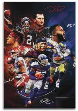 American Football Poster, Kunstdekoration, Wandposter, Dekoration, Innenposter, Druck, Dekoration, Bar, Restaurant, Dekoration, Ästhetik, Poster, Wohnzimmer, Poster, 30 x 45 cm, ungerahmter Stil