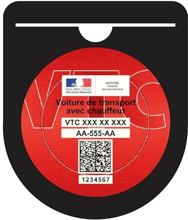 HADEXIA Porte Vignette Macaron VTC Pare Brise | Étui Pochette Adhésive Autocollant Sticker Noir