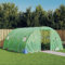 Iiaky Serre avec Cadre en Acier Vert 16 m² 4x4x2 m,Carport Abri Voiture,Serre Tunnel