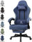 GTPLAYER Gaming Stuhl Ergonomischer Gaming Sessel Schreibtischstuhl mit Stoffoberfläche, Federsitzkissen, Verbindungsarmlehnen und Fußstütze Dunkelblau