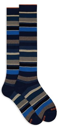 Calze lunghe uomo blu righe multicolor