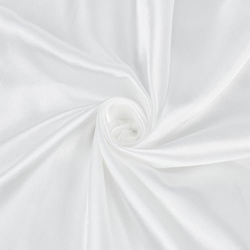 NBEADS 6 Yards Satin-Stoff, Charmeuse Satin Stoff 150cm Glänzender Stoff Seidiger Satin-Stoff für Hochzeit Braut Dekoration Mode Kleidung Handwerk, Weiß