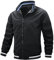 Cocila Prime Deals Hooded Trench Coat Men Lightweight Zip Up Long Sleeve Stand Collar Stripe Print Pocket Sportswear Coat Windbreaker Navy Waterproof Jacket Mens Forma Outlet Clearance UK Overstock