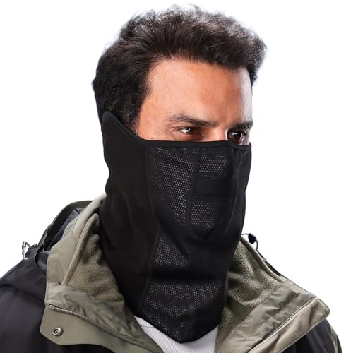 Dwenarry Halbe Sturmhaube Winter Ski Balaclava für Herren und Damen, Skimaske Schwarz Gesichtshaube für Outdoor Sports