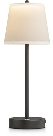 lundwa Tischlampe Kabellos Dimmbare LED Akku Tischleuchte 40CM mit 6000mAh, Weißer akku Nachttischleuchte, 4W 2700K/4000K/6000K Touch Control LED Tischlampe für Schlafzimmer Büro Kinderzimmer(Schwarz)