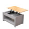 Schinaud Lift Top Coffee Table with Storage,Tea Desk with Storage Compartment, Sofa Table Grey+Oak, Convertible Tea Desk and Home Office Furniture, 85Wx50Dx45Hcm