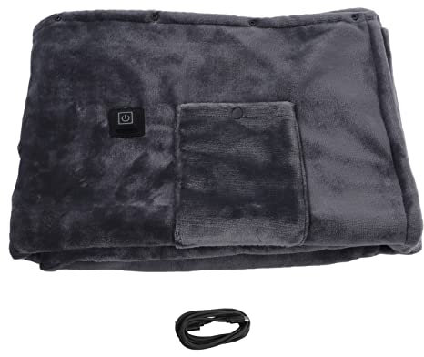 Tbest Electric Heated Blanket, 5V Quick Heating Thickening Flannel Electric Throw Blanket with USB Power Cable (160 80cm