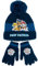 PAW PATROL Jungen Mütze & Handschuhe Set | Kinder Chase Rumble Marshall Grafik Strick-Winter-Set | Einheitsgröße Blaue Strick-Winter-Bommelmütze & Handschuhe | TV-Show Merchandise Bekleidung Geschenk