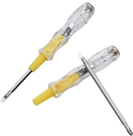 2 in 1 Electric Tester Screwdriver, 2PCS Dual-use Phillips and Slotted Head Screwdriver Electric Tester Pen, Mains Voltage Indicator
