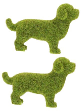 Zerodeko 2pcs Flocking Animal Decorations Realistic Small Dog Ornament Enhance Your Garden Decor