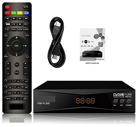 Recherche de satellites DVBS2 H265 Récepteur Satellite Dvb-s2 Internet Live Screen DVB2IP HEVC Satellite Décodeur HD T2MI Récepteur Sat Finder Biss/VU Opération simple et rapide(V5H Only)
