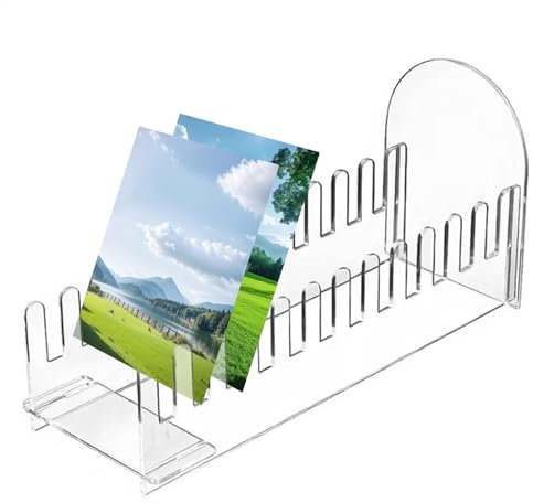Présentoir pour cartes de vœux, 12 niveaux en acrylique, présentoir pour cartes de vœux, porte-cartes postales transparentes, porte-marque-page portable, pour vendeur
