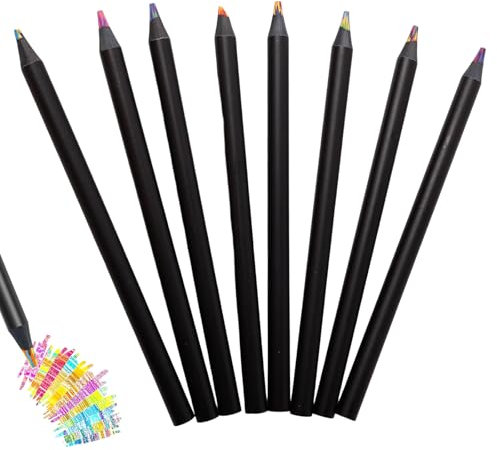 KkvoGmle 8 Stück Regenbogen Buntstifte, 8 Farben Regenbogenstifte, Jumbo Buntstifte Kinder, Dicke Regenbogenstift, Farbstifte Holzstifte für Kinder Zeichnen, Ausmalen, Skizzieren, Kinder Geschenke