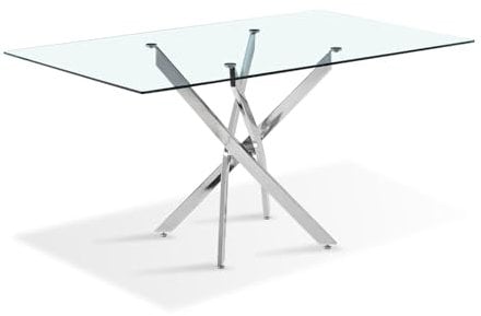 Designetsamaison Table à Manger rectangulaire 160cm Design en Verre - Astra