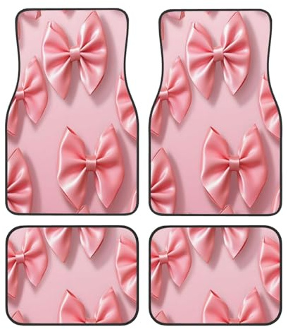 Mexpekil Lot de 4 tapis de sol de voiture universels antidérapants et imperméables pour SUV, camionnette, camion - Motif abstrait - Rose