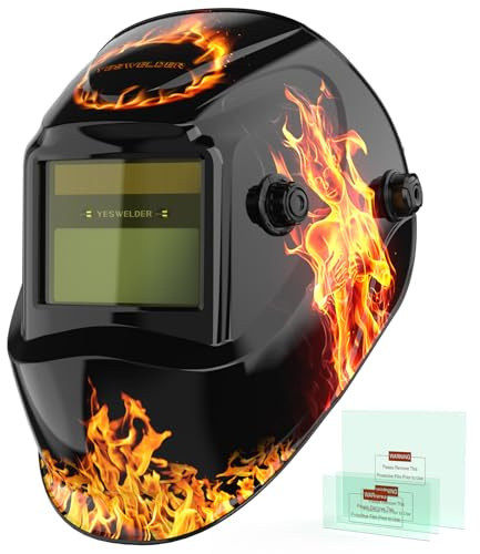 YESWELDER Schweißhelm, Wahre Farbe, Automatischer Verdunkelung | Blaulichtblockierung, Breiter Schatten 4/9-13, Solarbetriebene Schweißmaske, für TIG WIG MMA