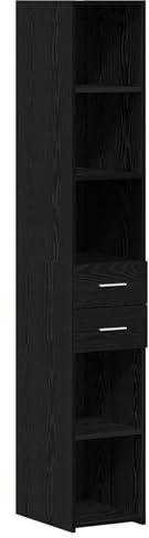 vidaXL Artisan Eichenlager-Sideboard | 2 Klassische Schubladen & 5 integrierte Regale, stabile Bauweise, modernes Design für ESS- und Wohnbereich, schick und praktisch, rustikaler Buffet-Tisch