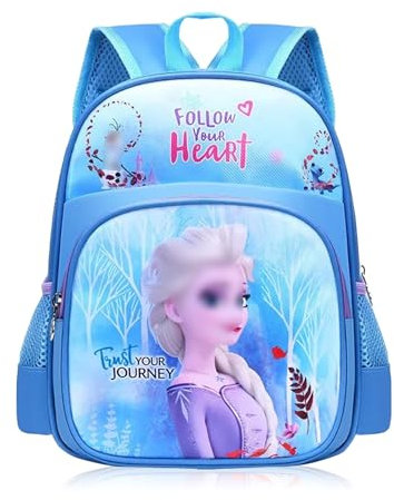 AsyinXson Elsa Rucksack Kindergarten, Frozen Ruck-sack, Cartoon Backpack Frozen, Kinder Ruck-sack Mädchen Schulrucksäcke Kleinkind Schüler Tasche für Freizeit Kinderrucksack (C)