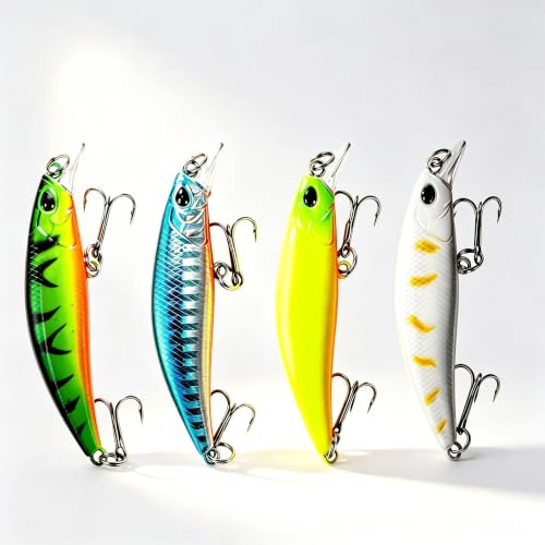 Steinn Wobbler Minnow Kunstköder Set | Raubfisch Zander Barsch Angeln | auffällige Farben