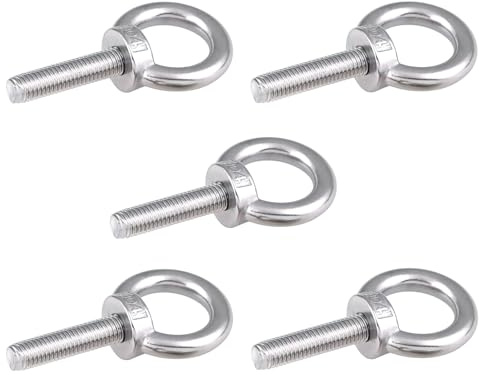 MOUMOUTEN 5er-Pack M6 x 20 mm Ringschrauben 304 Edelstahl | Hebeschulterring-Ringschrauben für DIY-Möbelschaukeln und den Außenbereich
