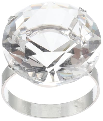 Cabilock Großer Kristallring Hochzeitsdeko Ring Requisite 4cm Transparenter Verlobungsring Dekoration für Hochzeitsgesellschaft und Jubiläum