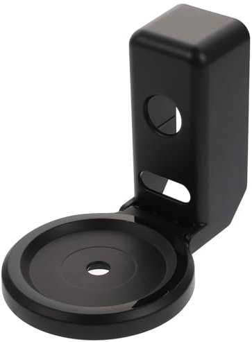 Angoily Echo Lautsprecher Wandhalterung Stanzfreie Halterung aus Metall Verstellbares Regal für Smart Speaker Schwarz Platzsparend für Küche und Schlafzimmer