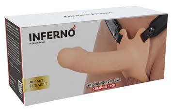 Hidden Desire Inferno Hollow Penis Strapon 16 cm – Realistische Penisverlängerung mit verstellbarem Harness, weiches Silikon, ergonomisches Strap-On für Paare, Erwachsene Intimität & Kontrolle