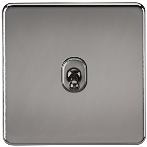 Knightsbridge Screwless 10A 1G Intermediate Toggle Switch - Black Nickel