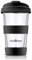 ecoBrew Glas Kaffeebecher To Go | Doppelwandig Isolierung Thermobecher | 340 ml Coffee to go becher keramik mit Deckel | Wiederverwendbarer Reisebecher Kaffee Travel Mug (Schwarz, 340ml)