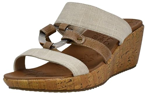 Skechers Damen Beverlee-sail Away Keilsandale, Natur, 38 EU